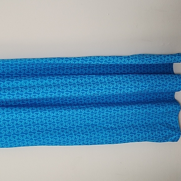 Jude Connally Strechy Penelope Maxi Dress Lattice Blue pattern Sleeveless Sz S - Picture 5 of 16